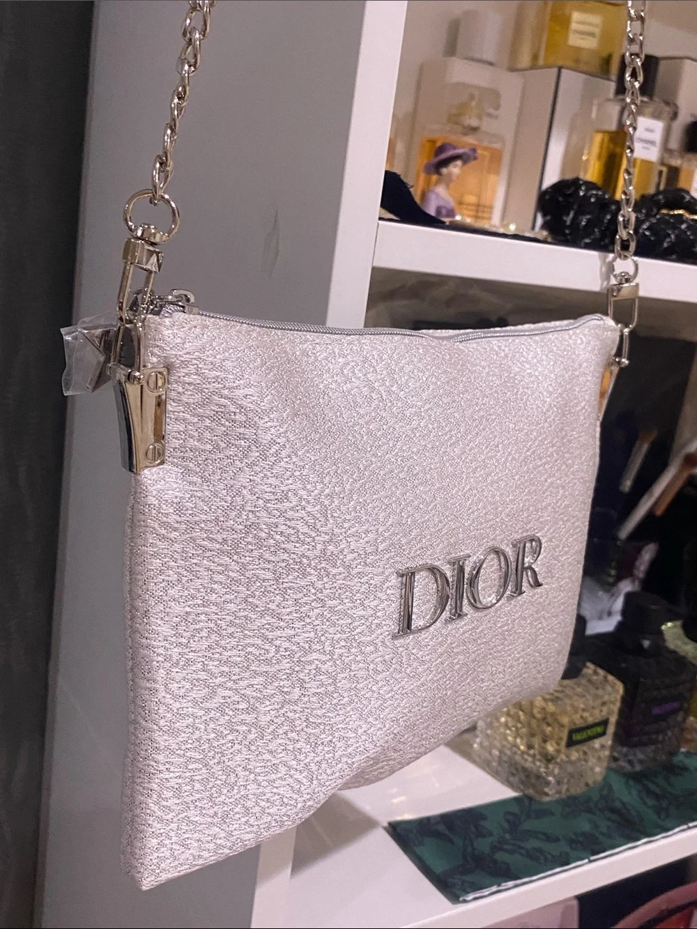 Dior Pearl White Metallic Bag